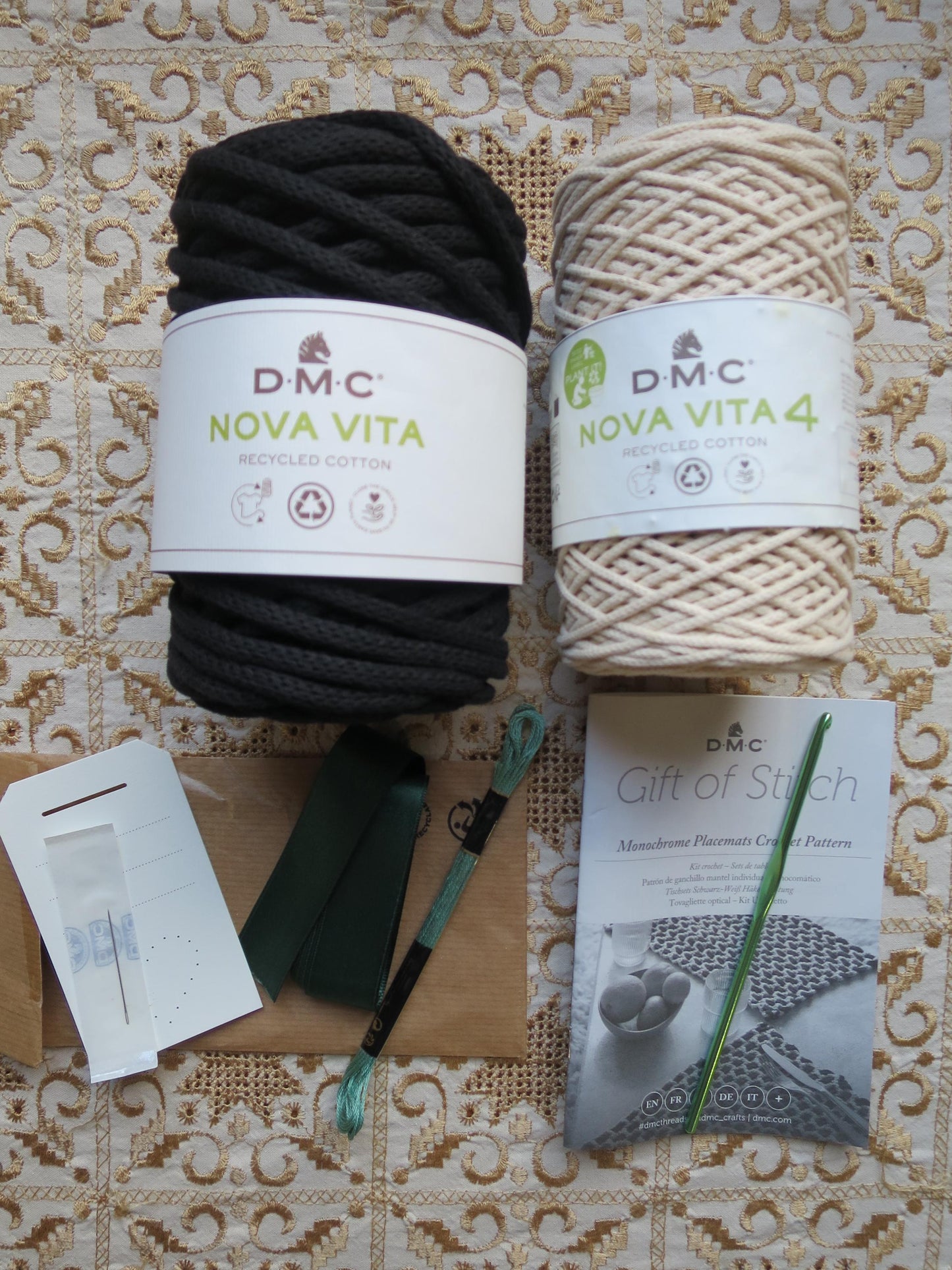 Monochrome Crochet Placemats Kit- The Gift of Stitch DMC