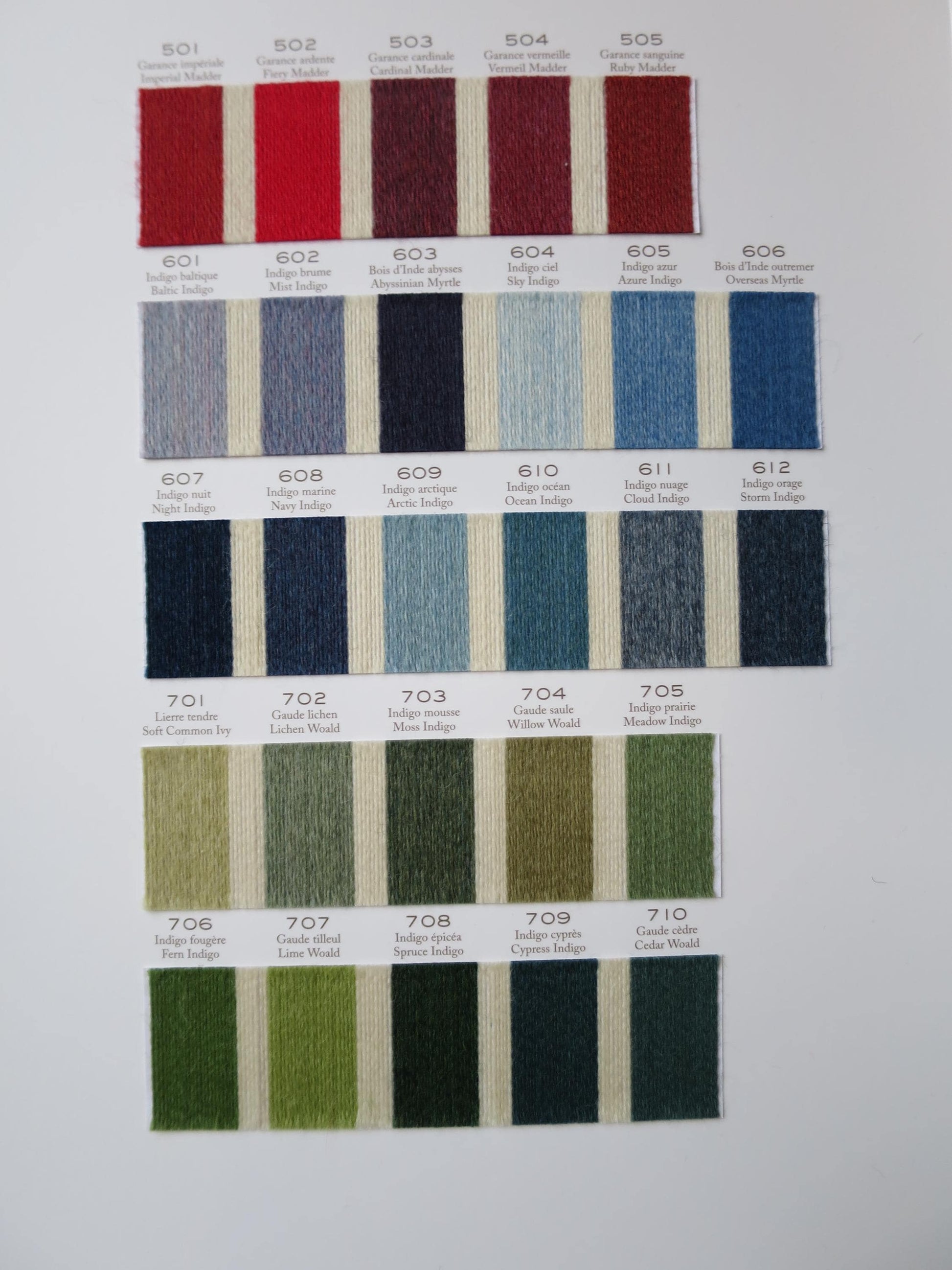 DMC Eco Vita Naturally Dyed Embroidery Thread Shade Card