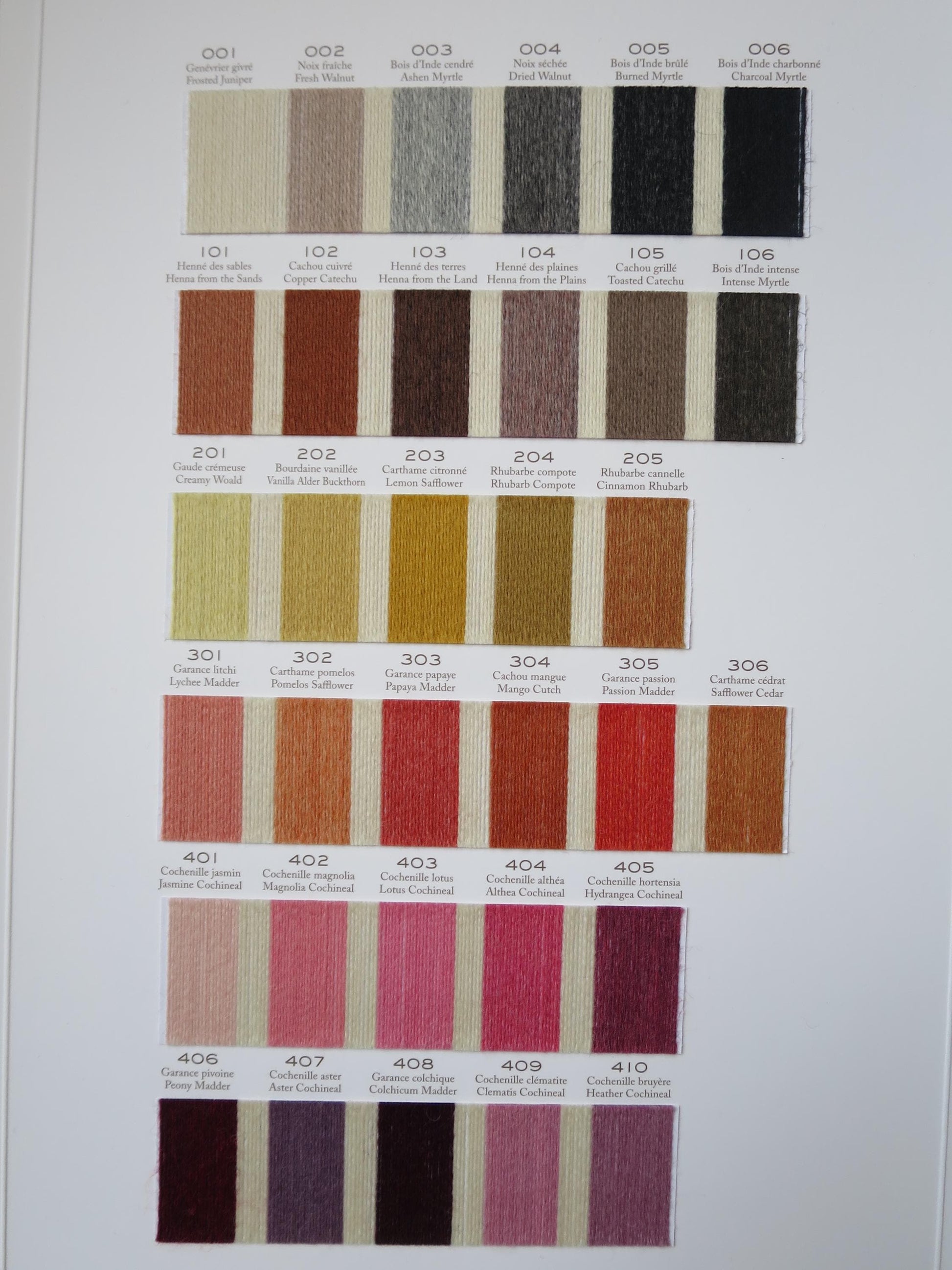 DMC Eco Vita Naturally Dyed Embroidery Thread Shade Card