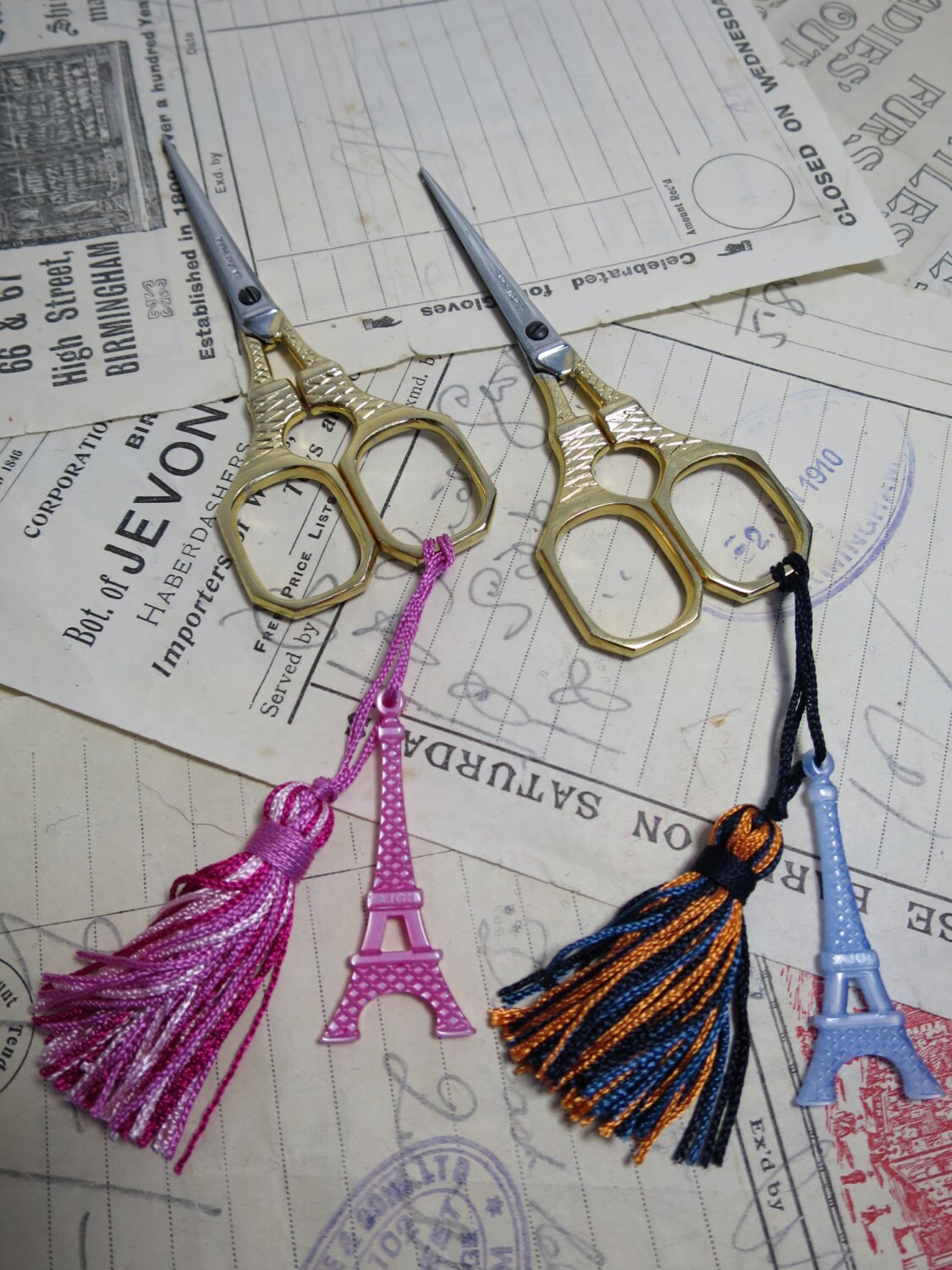 Sajou Eiffel Tower Hand Paired Gilded Embroidery Scissors