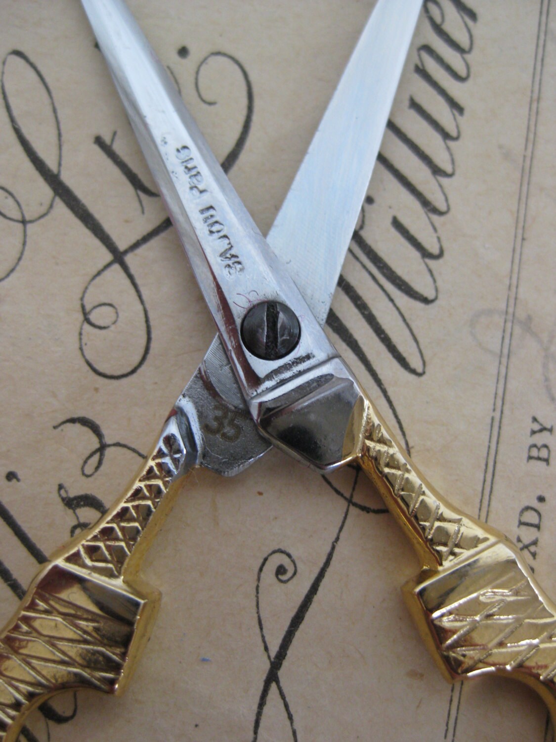 Sajou Eiffel Tower Hand Paired Gilded Embroidery Scissors