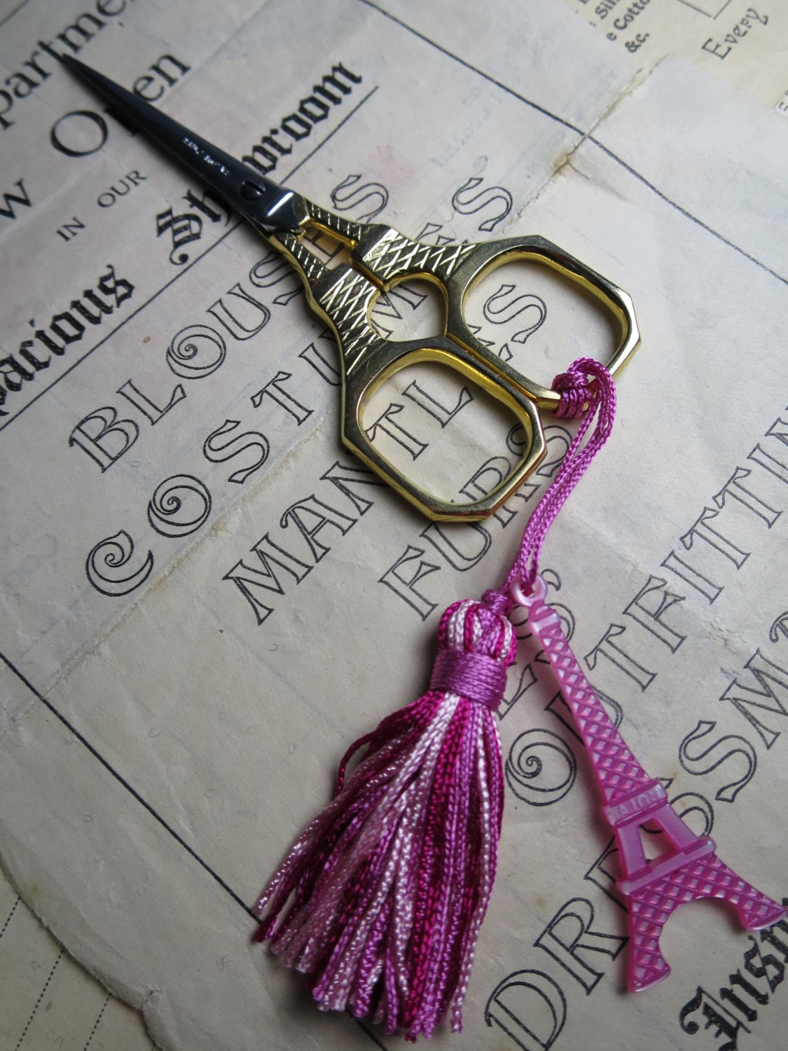 Sajou Eiffel Tower Hand Paired Gilded Embroidery Scissors