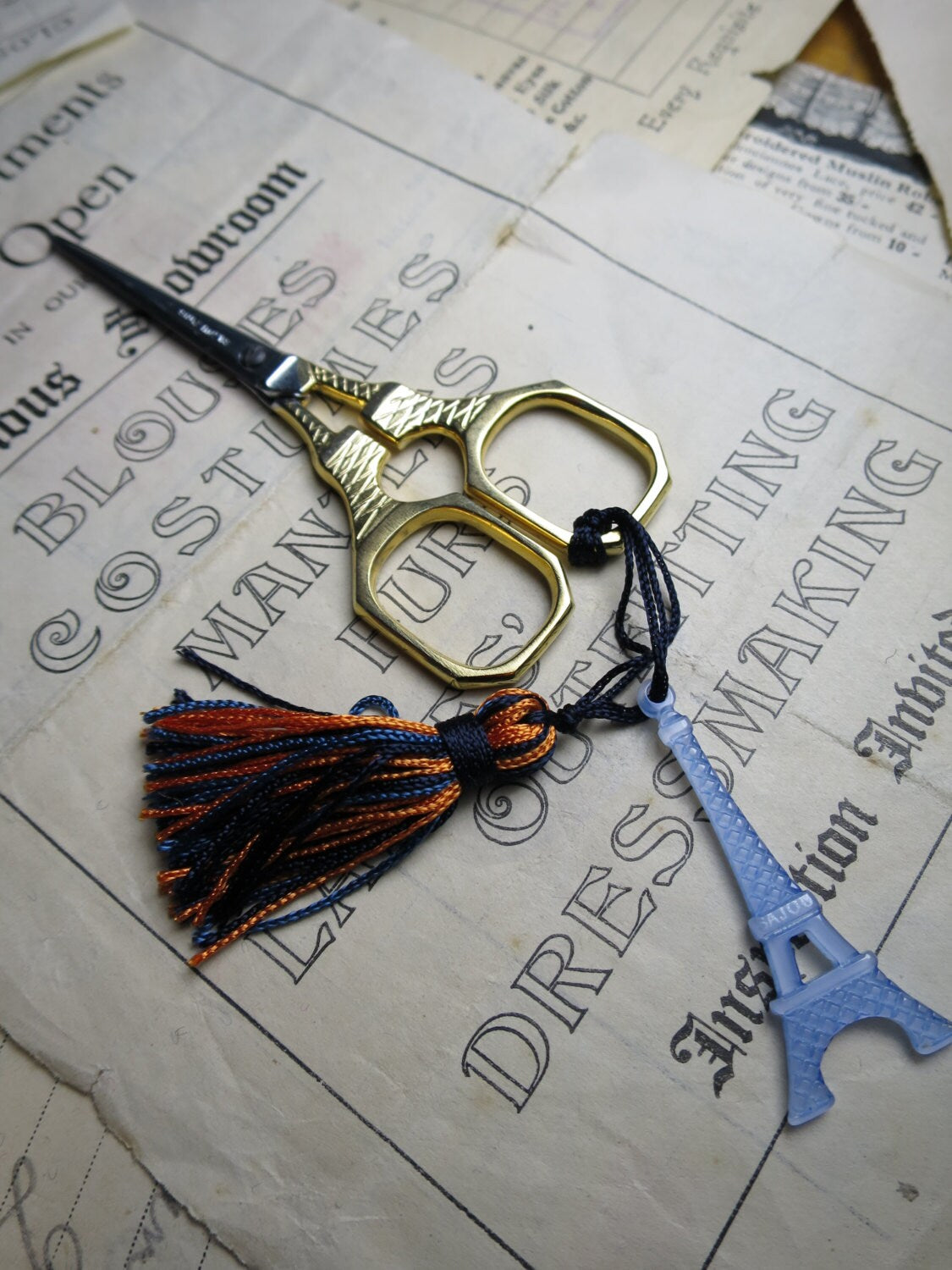 Sajou Eiffel Tower Hand Paired Gilded Embroidery Scissors