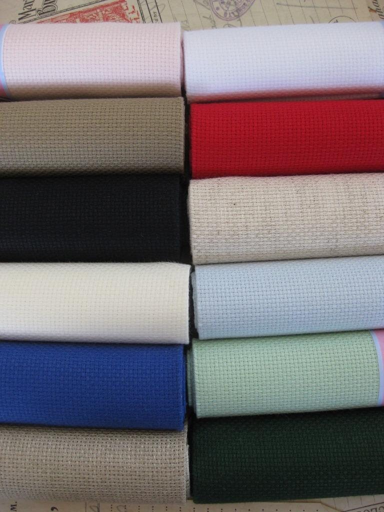 Sajou 14 Count (5.5 holes per cm) Aida Fabric 12 Colours