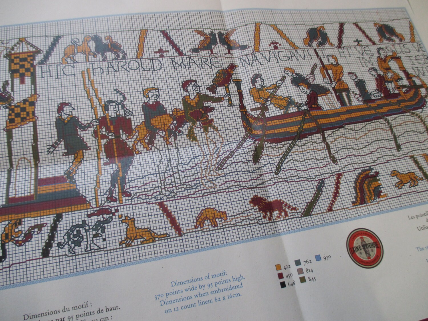 Sajou Museum & Heritage Bayeux Tapestry Embroidery Chart- Harold's Embarkment at Normany