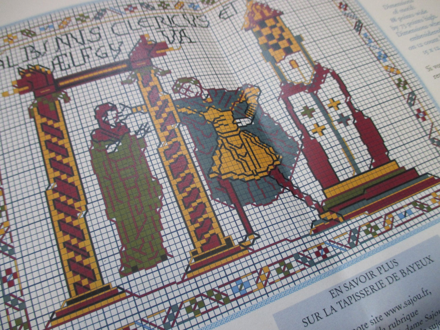 Sajou Museum & Heritage Bayeux Tapestry Embroidery Chart- Aelfgyva and Harold