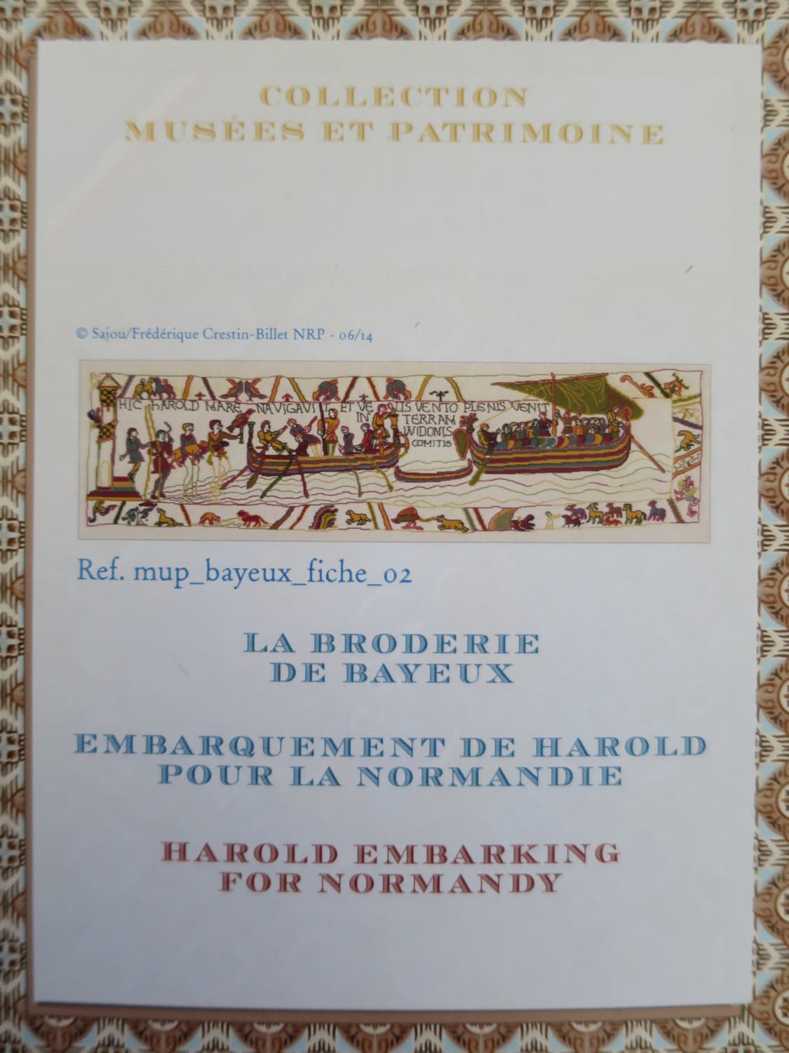 Sajou Museum & Heritage Bayeux Tapestry Embroidery Chart- Harold's Embarkment at Normany