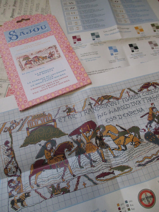 Sajou Museum & Heritage Bayeux Tapestry Embroidery Chart- Crossing the Couesnon