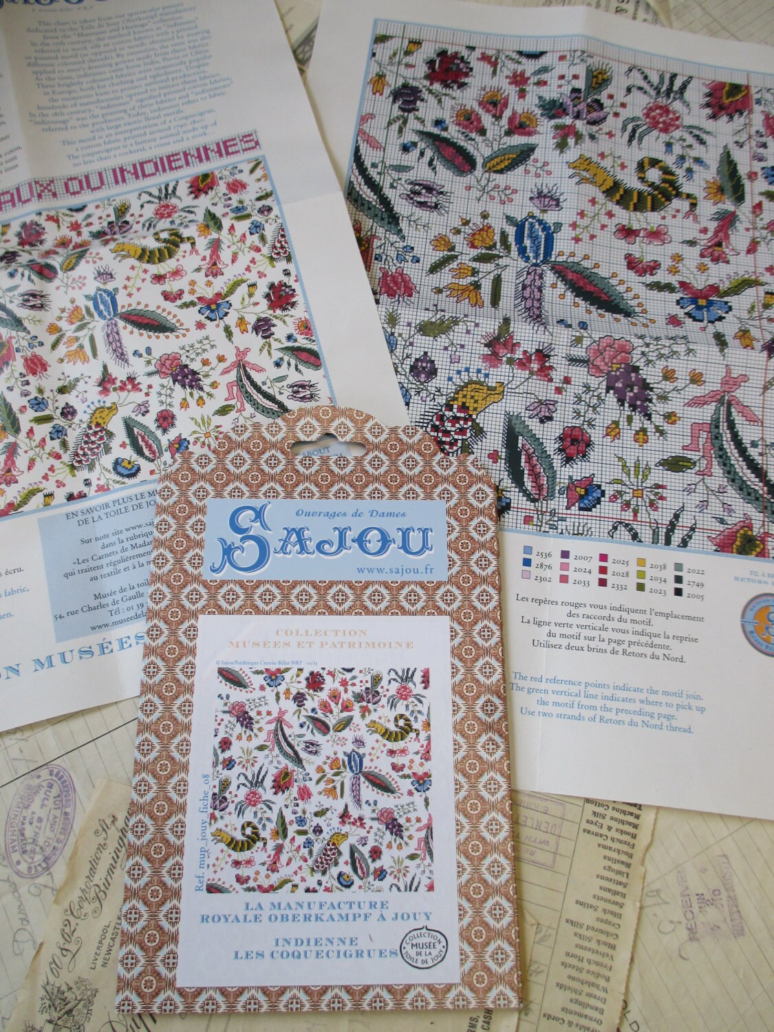 Sajou Museum & Heritage Toile du Jouy Embroidery Chart- Coquecigrues