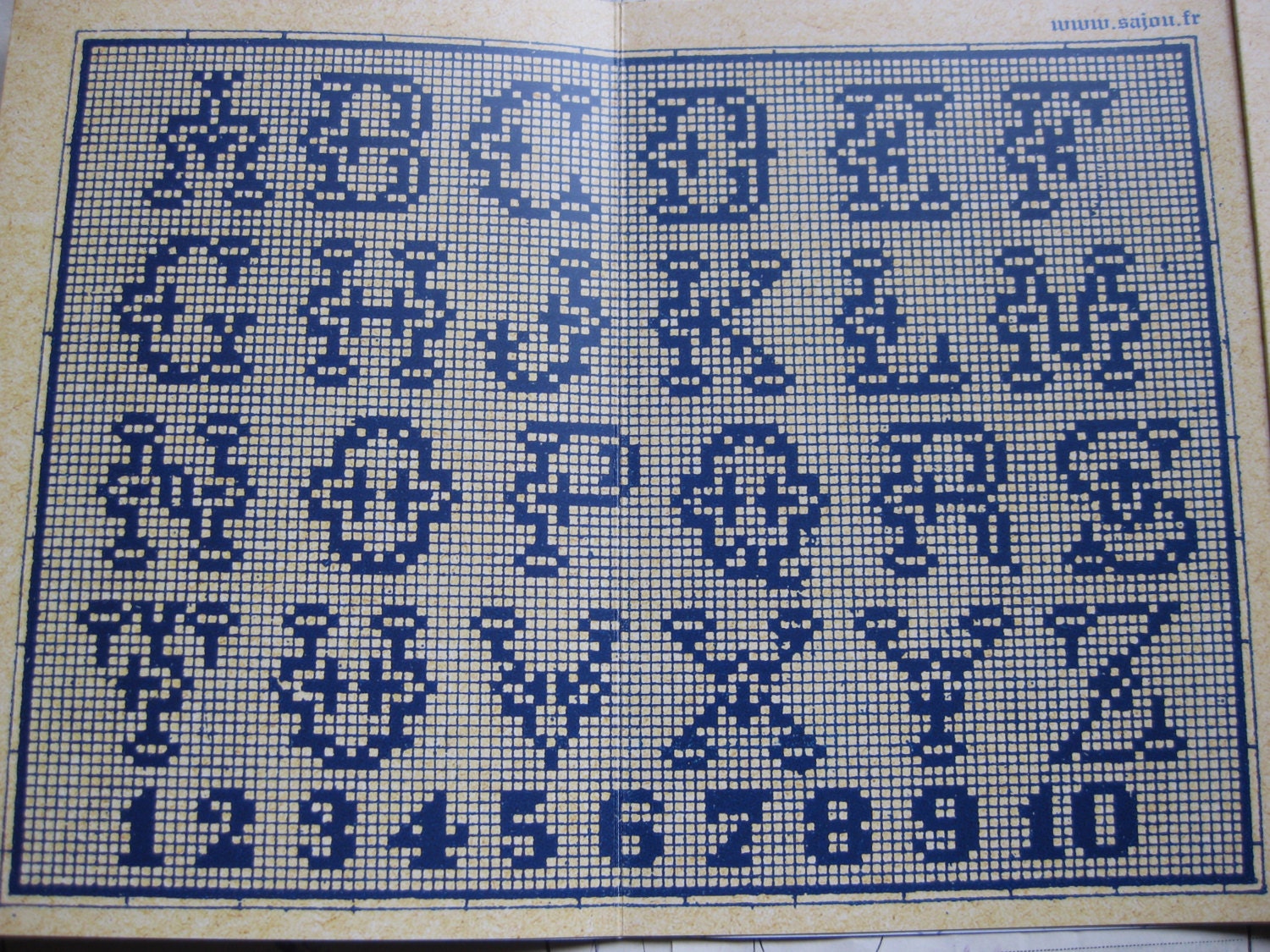 Sajou Blue Cross Stitch Album No.6- French Vintage Alphabets