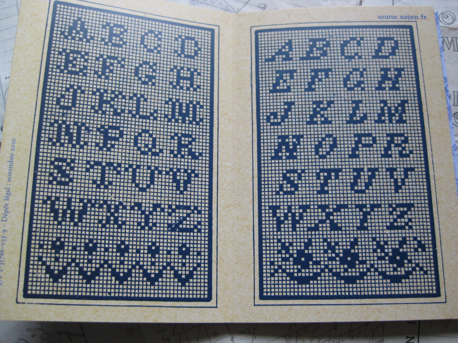 Sajou Blue Cross Stitch Album No.8- French Vintage Alphabets