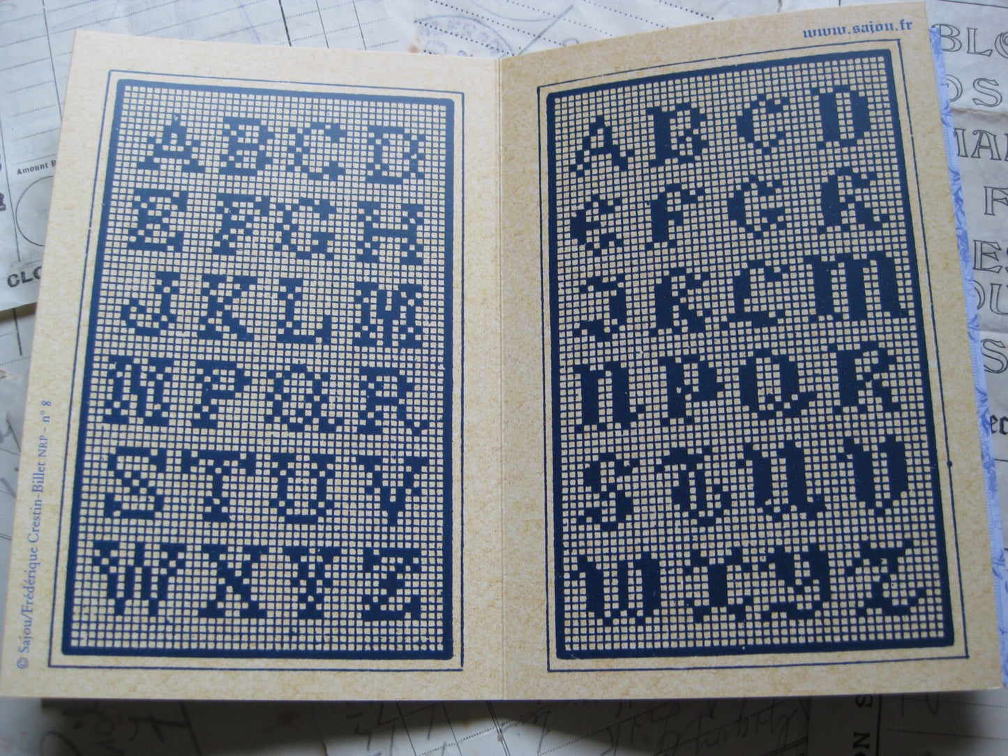 Sajou Blue Cross Stitch Album No.8- French Vintage Alphabets