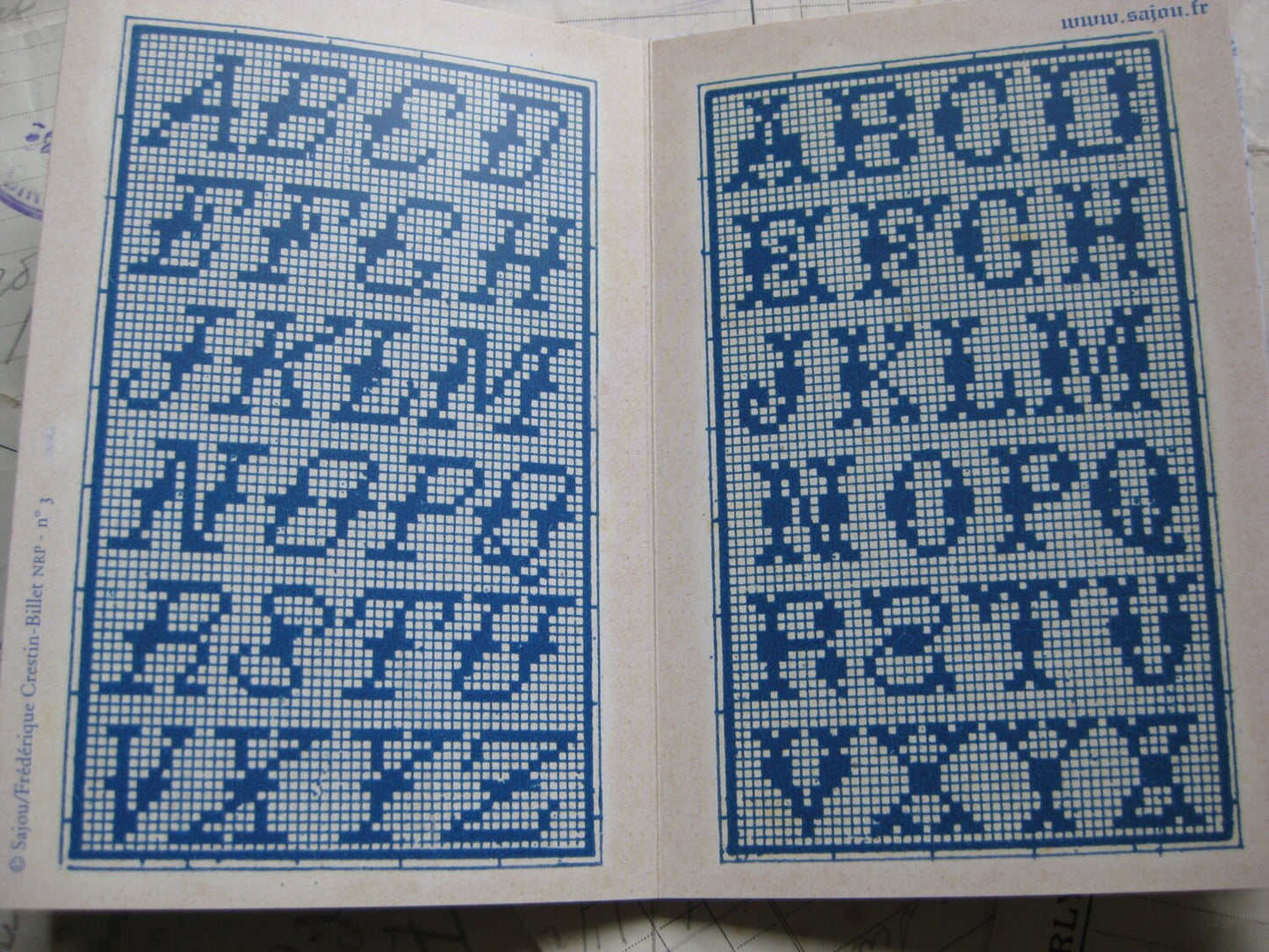 Sajou Blue Cross Stitch Album No.3- French Vintage Samplers and Alpabets