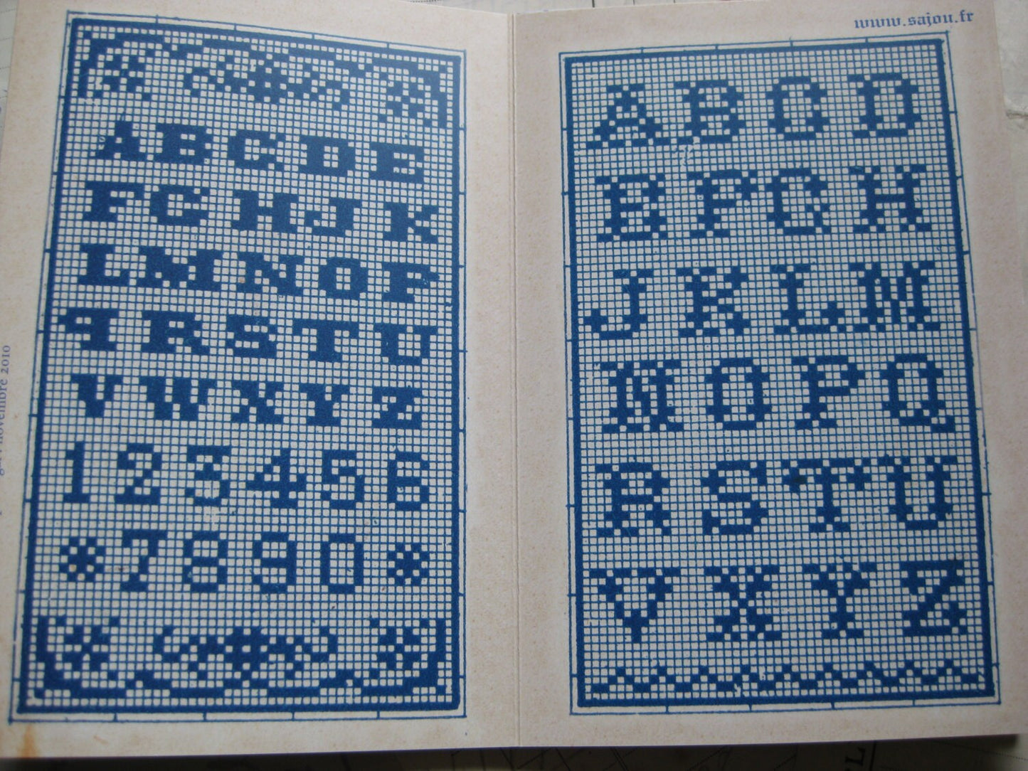 Sajou Blue Cross Stitch Album No.3- French Vintage Samplers and Alpabets