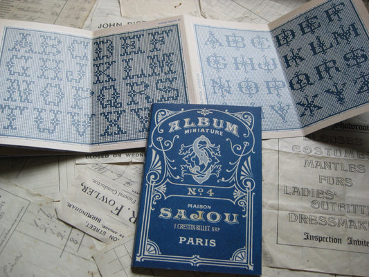 Sajou Blue Cross Stitch Album No.4- French Vintage Alpabets