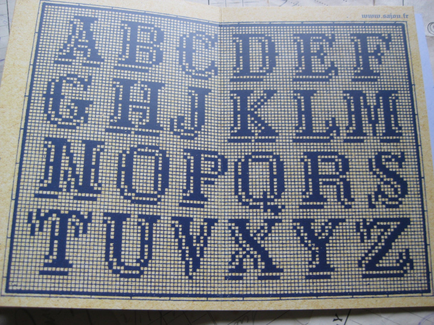 Sajou Blue Cross Stitch Album No.6- French Vintage Alphabets