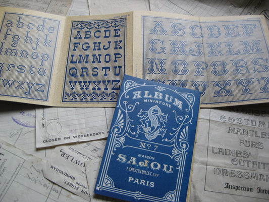 Sajou Blue Cross Stitch Album No.7- French Vintage Alpabets