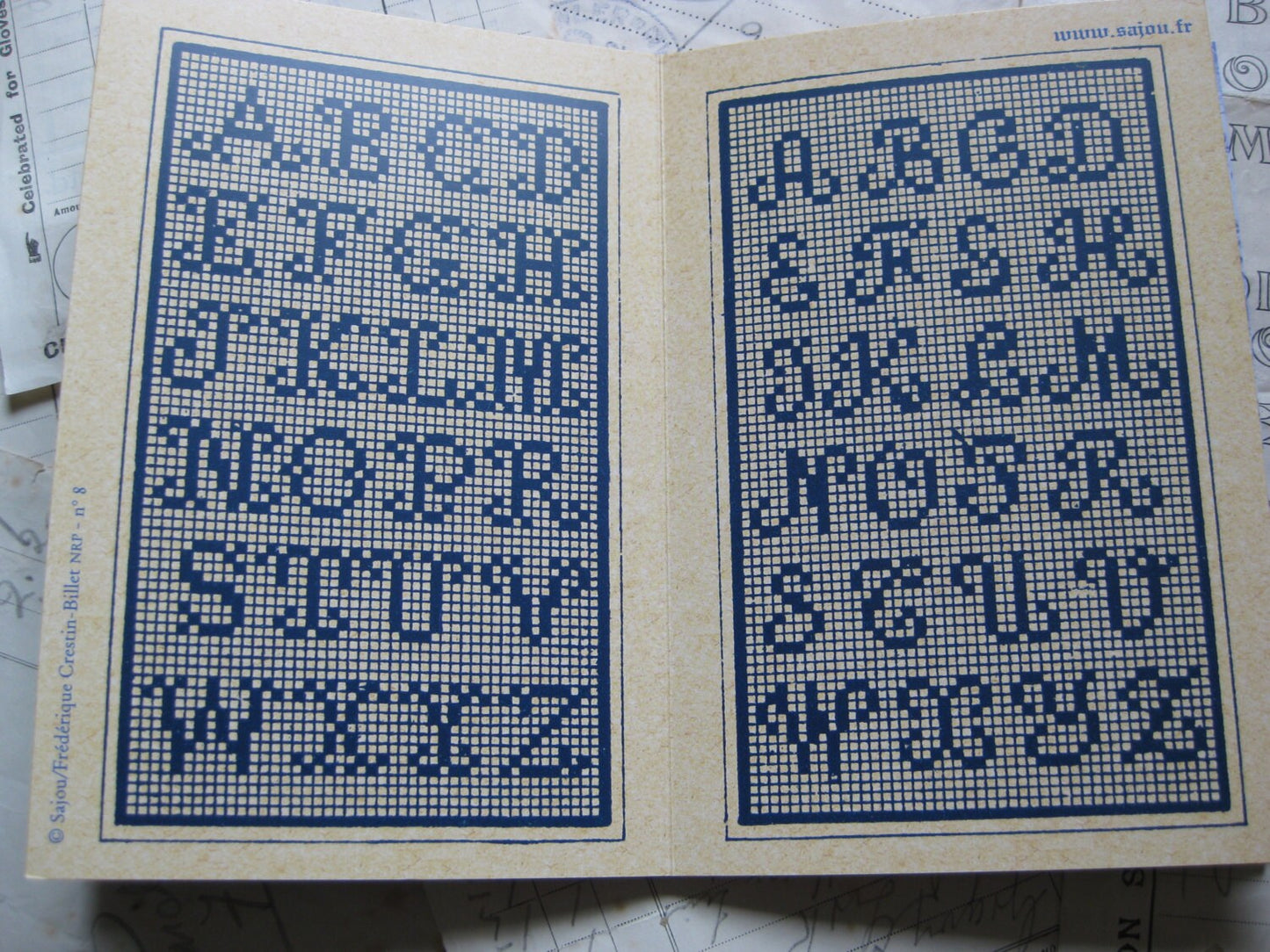 Sajou Blue Cross Stitch Album No.8- French Vintage Alphabets