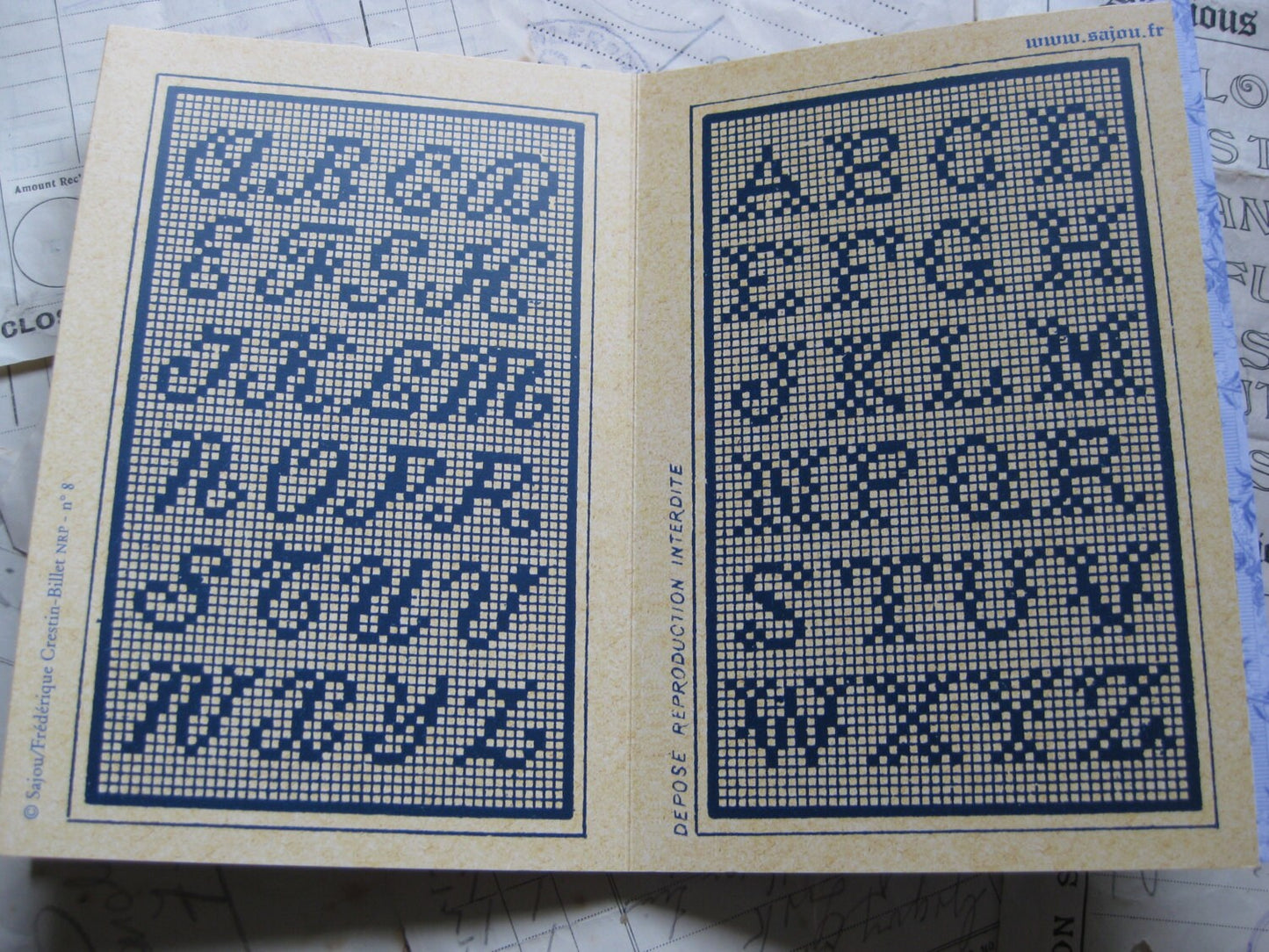 Sajou Blue Cross Stitch Album No.8- French Vintage Alphabets