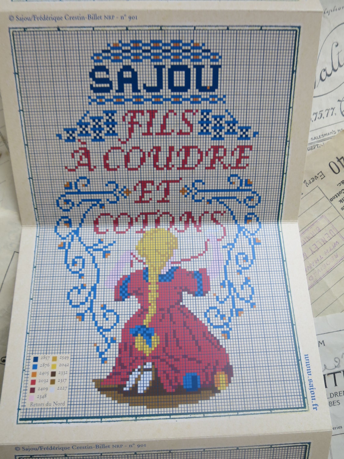 Sajou Red Cross Stitch Album 901- Vintage Sajou Advertisements