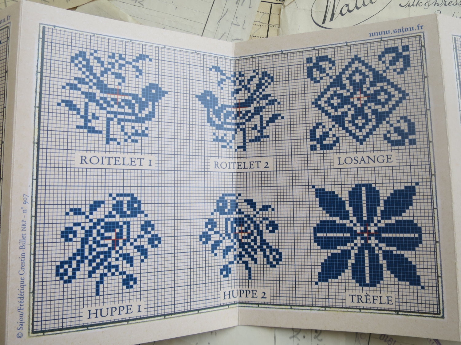 Sajou Red Cross Stitch Album 907- Traditional Motif Designs